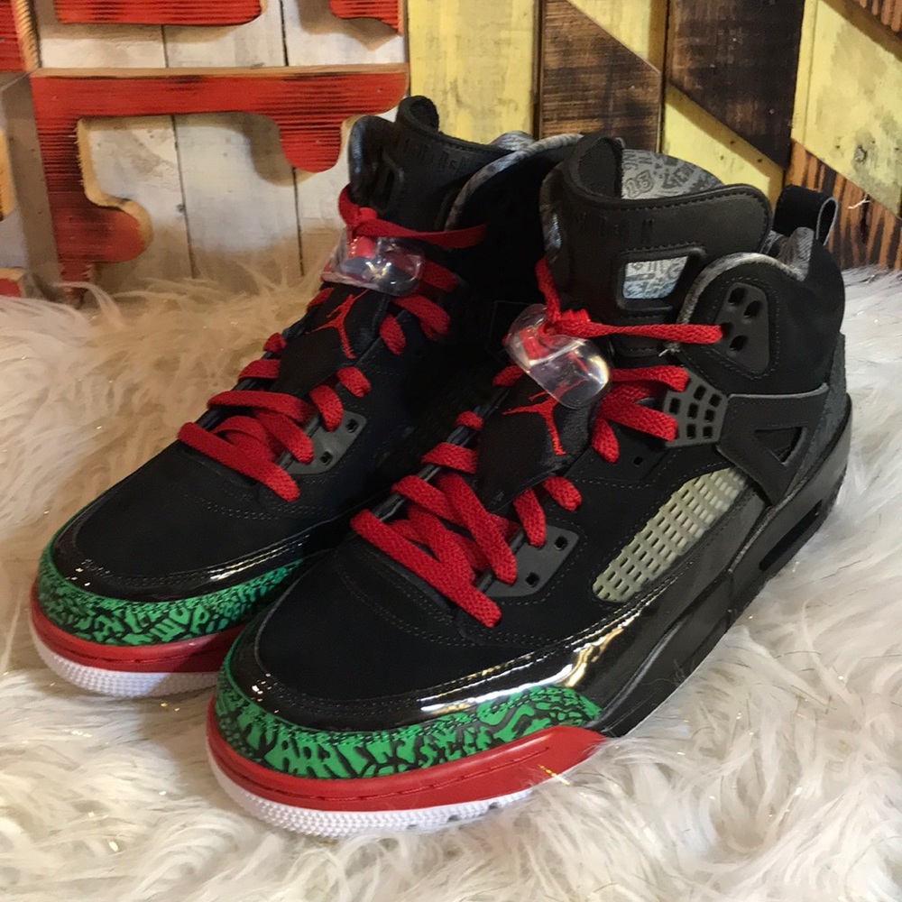 Jordan Spizike Black Varsity Red Mens Size 10.5 (like new worn cpl times)